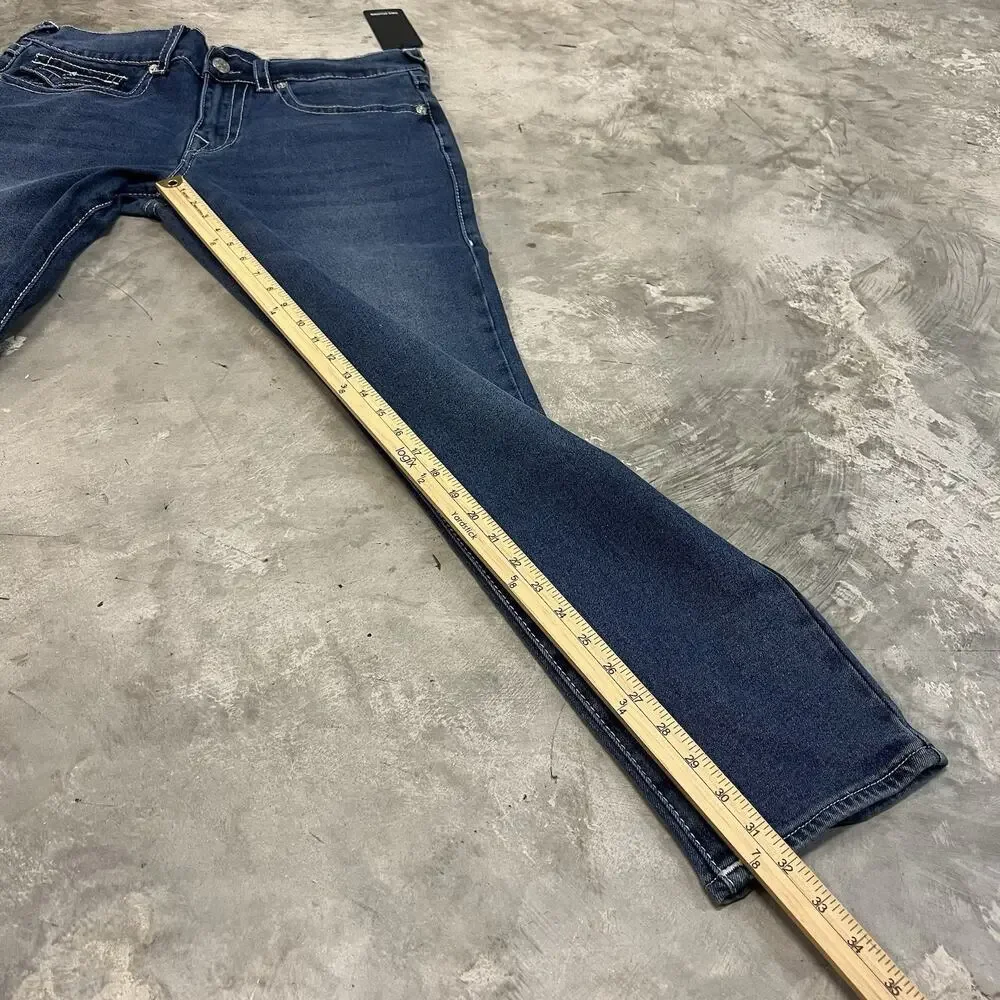 TRUE RELIGION Geno SN Flap Men’s Jeans Relaxed Slim Blue W34 L32 NWT